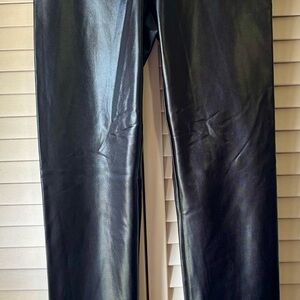 Scala Black Faux Leather Trousers
